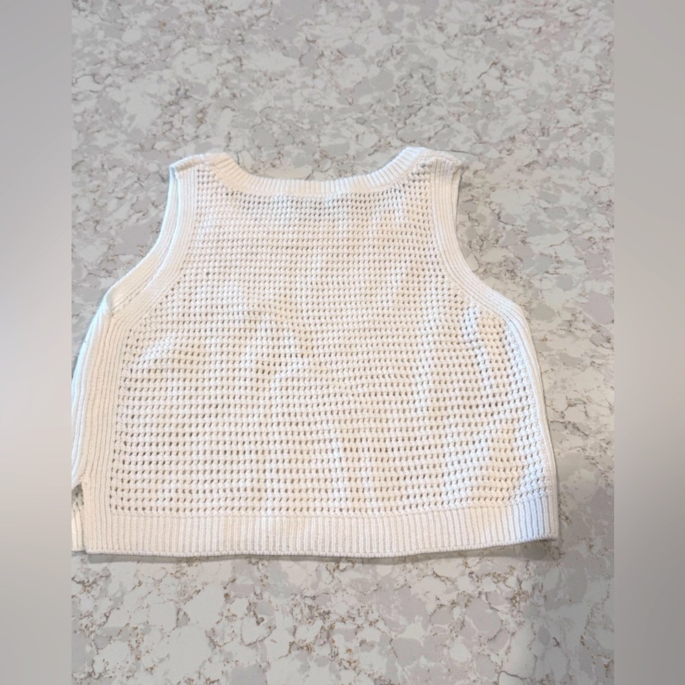 Lulu's Cream Knit Tank Top, Small - Picture 6 of 7